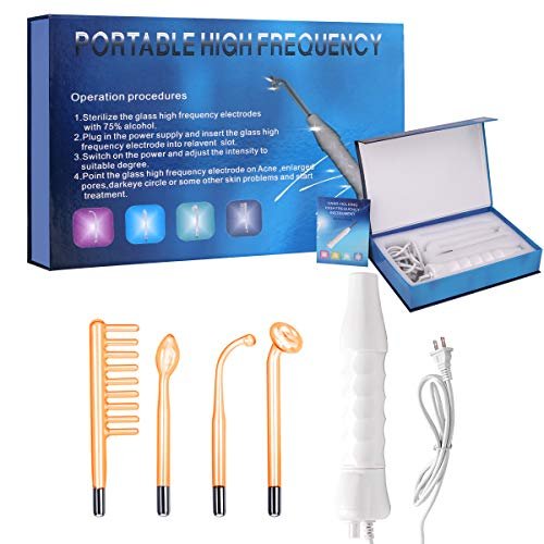 MYSWEETY High Frequency Portable Handheld Facial Skin Care Wand Machine - Orange Glass Electrode Avelisse
