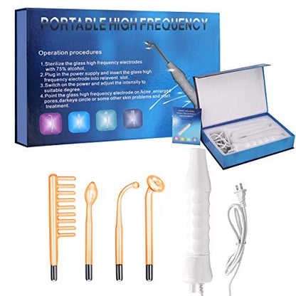 MYSWEETY High Frequency Portable Handheld Facial Skin Care Wand Machine - Orange Glass Electrode Avelisse