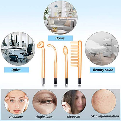 MYSWEETY High Frequency Portable Handheld Facial Skin Care Wand Machine - Orange Glass Electrode Avelisse