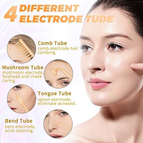 MYSWEETY High Frequency Portable Handheld Facial Skin Care Wand Machine - Orange Glass Electrode Avelisse
