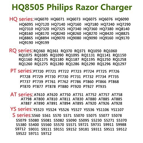 HQ8505 Shaver Charger Cable 15V AC Adapter Power Supply Charging Cord for Philips Norelco S7000 S5000 S3000 Series, MG5750 MG7790 Electric Shaver Razor Beard Trimmer – 3.3FT - görsel 14