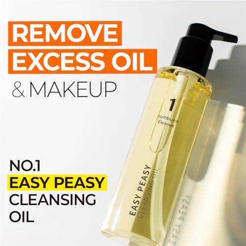 numbuzin No.1 Easy Peasy Cleansing Oil – Lightweight Makeup Remover & Facial Cleanser for Waterproof Makeup & Blackhead Care, Corn & Macadamia Seed Oil, Fragrance-Free, 6.76 fl oz Avelisse