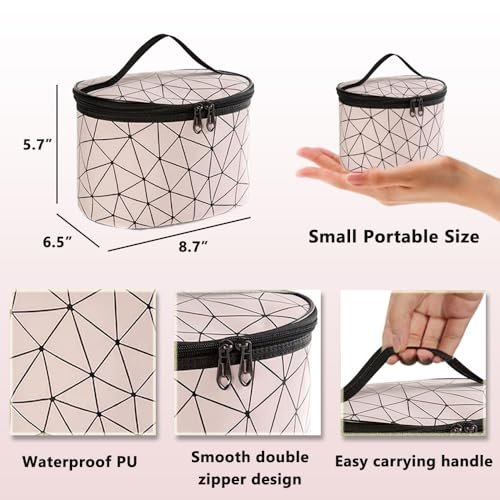 Bemaxy Portable Wig Storage Box - Pink Travel Case for Hair Extensions, Wig Stand, and Makeup Tool Organizer - görsel 4