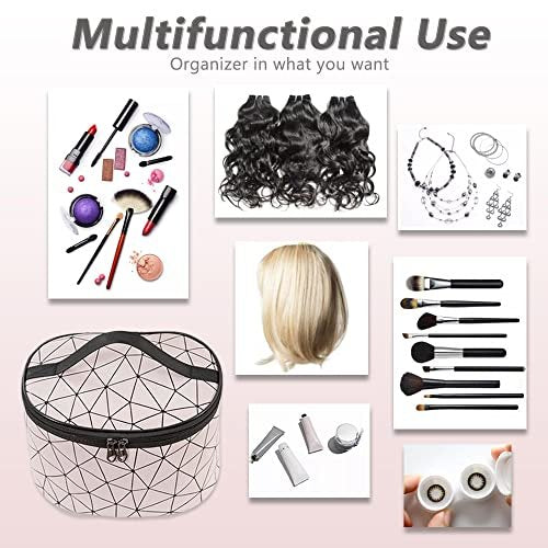 Bemaxy Portable Wig Storage Box - Pink Travel Case for Hair Extensions, Wig Stand, and Makeup Tool Organizer - görsel 6