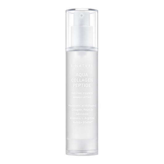 S.NATURE Aqua Collagen Peptide Triple Gel Essence - Firming & Hydrating Face Essence with 8 Hyaluronic Acids, Adenosine, Oil-Free Korean Skincare (1.69 Fl Oz) Avelisse