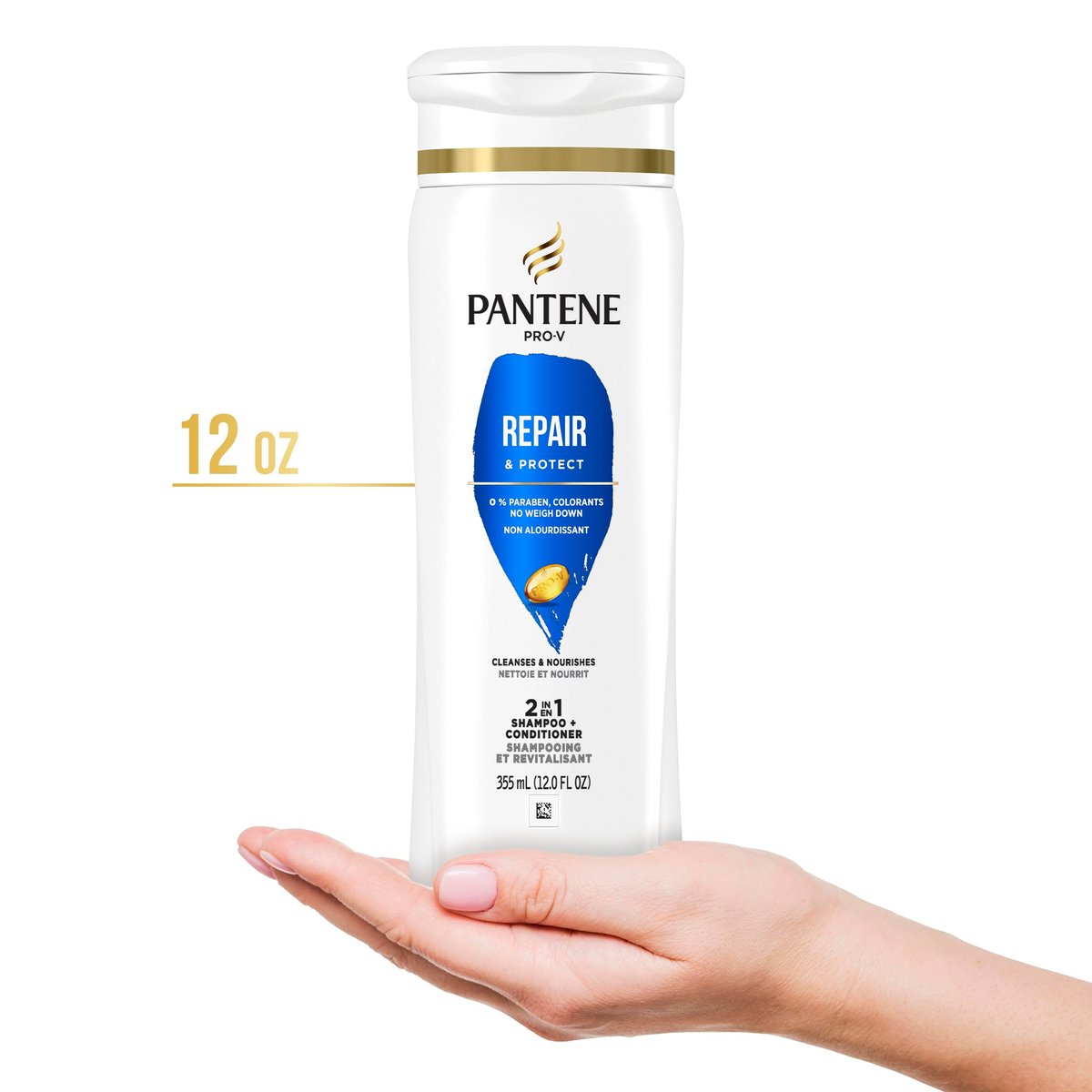 Pantene 2 in 1 Repair & Protect Shampoo & Conditioner, 12 Fl Oz - görsel 13