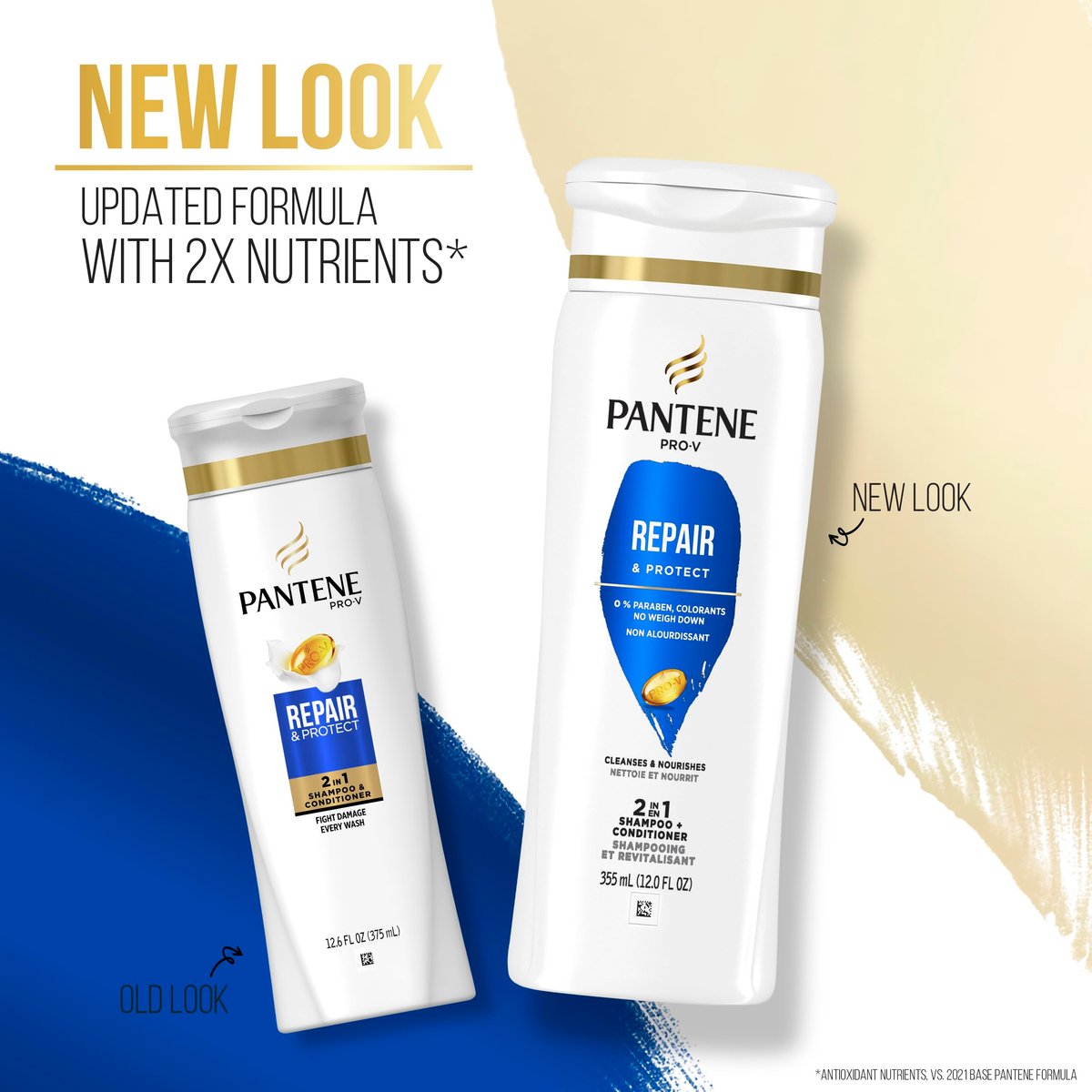 Pantene 2 in 1 Repair & Protect Shampoo & Conditioner, 12 Fl Oz - görsel 5