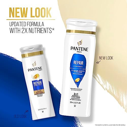 Pantene 2 in 1 Repair & Protect Shampoo & Conditioner, 12 Fl Oz - görsel 6