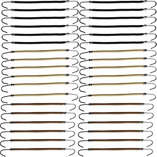 NSBELL 36-Pack Elastic Hair Ties – Ponytail Holders with Hooks for Thin, Thick, Fine Hair – Black, Coffee, Apricot - görsel 2