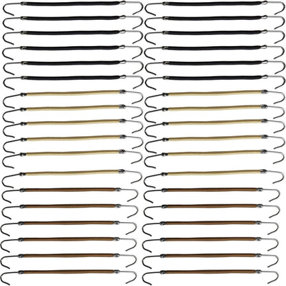 NSBELL 36-Pack Elastic Hair Ties – Ponytail Holders with Hooks for Thin, Thick, Fine Hair – Black, Coffee, Apricot