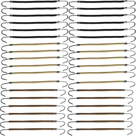 NSBELL 36-Pack Elastic Hair Ties – Ponytail Holders with Hooks for Thin, Thick, Fine Hair – Black, Coffee, Apricot