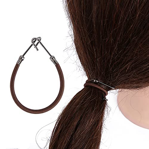 NSBELL 40-Piece Ponytail Hooks & Elastic Hair Ties – Black & Apricot Rubber Bands for Styling Avelisse