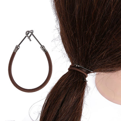 NSBELL 36-Pack Elastic Hair Ties – Ponytail Holders with Hooks for Thin, Thick, Fine Hair – Black, Coffee, Apricot