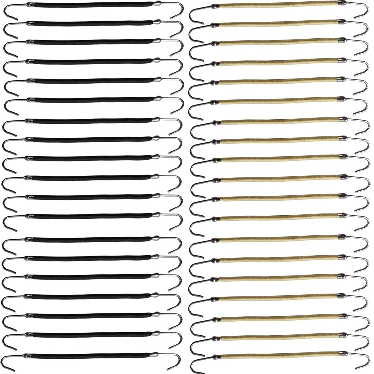 NSBELL 40-Piece Ponytail Hooks & Elastic Hair Ties – Black & Apricot Rubber Bands for Styling Avelisse