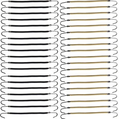 NSBELL 40-Piece Ponytail Hooks & Elastic Hair Ties – Black & Apricot Rubber Bands for Styling Avelisse