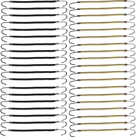 NSBELL 40-Piece Ponytail Hooks & Elastic Hair Ties – Black & Apricot Rubber Bands for Styling Avelisse