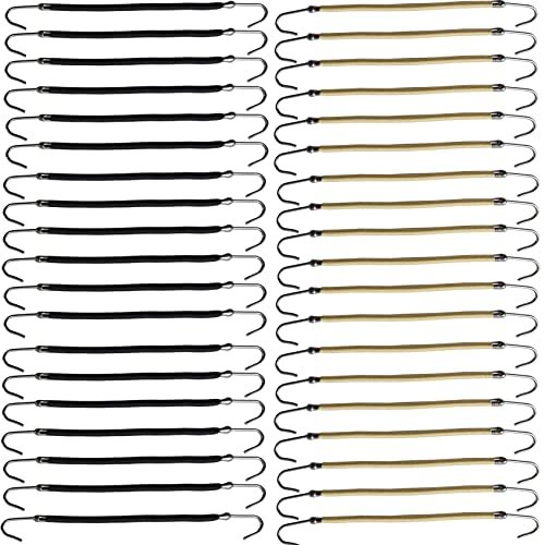 NSBELL 40-Piece Ponytail Hooks & Elastic Hair Ties – Black & Apricot Rubber Bands for Styling Avelisse