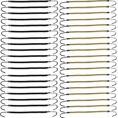 NSBELL 40-Piece Ponytail Hooks & Elastic Hair Ties – Black & Apricot Rubber Bands for Styling Avelisse