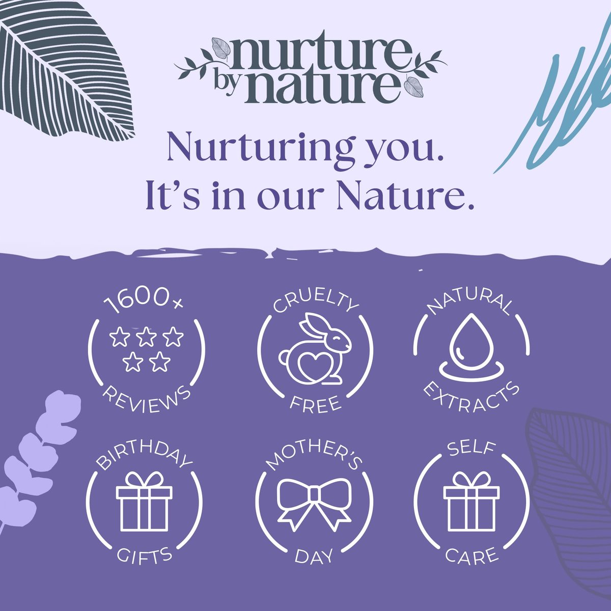 Nurture by Nature Spa Gifts for Women - Luxury Self Care Gift Set & Spa Basket, 6 Piece Bath Set with Candle, Bath Bomb, Salts & Pillow Spray - Relaxation Gifts for Mom Avelisse