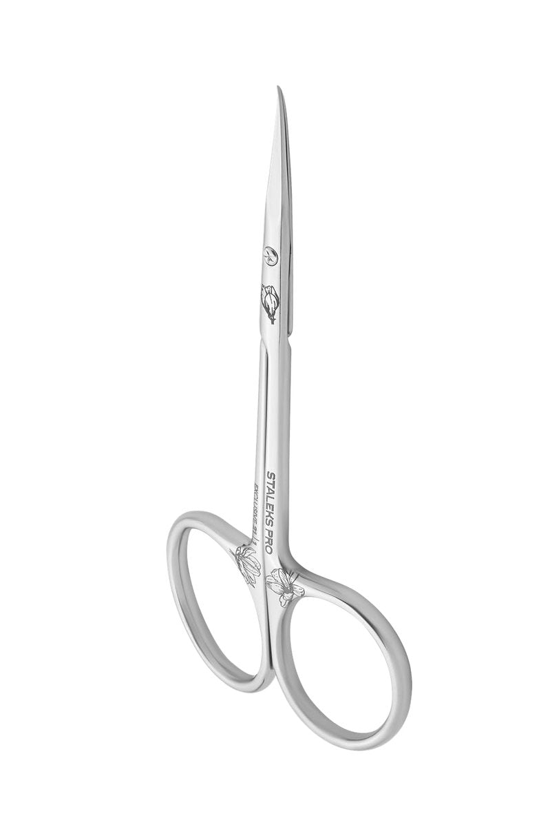 Staleks Exclusive 21 Type 1 Hook-shaped Blade Cuticle Scissors (Magnolia) – Enhanced Visibility, Medium Handles - görsel 1