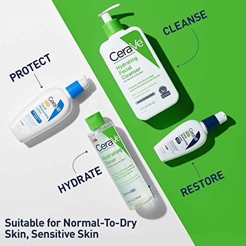 CeraVe Hydrating Toner for Face – Non-Alcoholic with Hyaluronic Acid, Niacinamide, and Ceramides for Sensitive Dry Skin, Fragrance-Free, Non-Comedogenic, 6.8 Fl Oz Avelisse