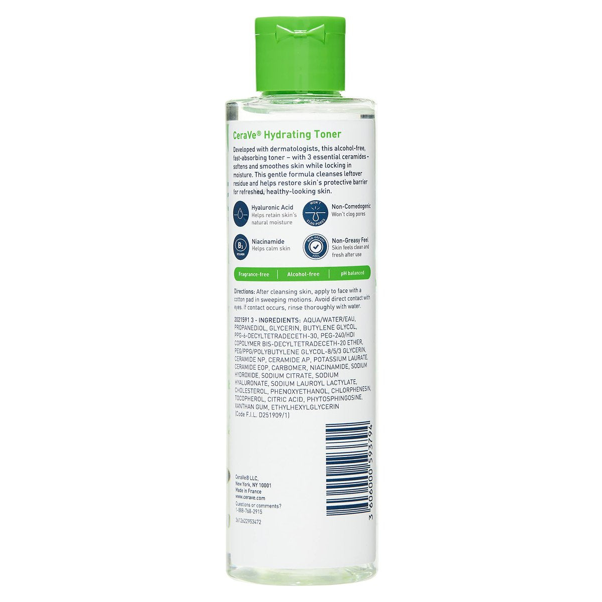 CeraVe Hydrating Toner for Face – Non-Alcoholic with Hyaluronic Acid, Niacinamide, and Ceramides for Sensitive Dry Skin, Fragrance-Free, Non-Comedogenic, 6.8 Fl Oz Avelisse