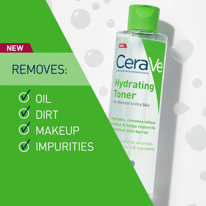CeraVe Hydrating Toner for Face – Non-Alcoholic with Hyaluronic Acid, Niacinamide, and Ceramides for Sensitive Dry Skin, Fragrance-Free, Non-Comedogenic, 6.8 Fl Oz Avelisse