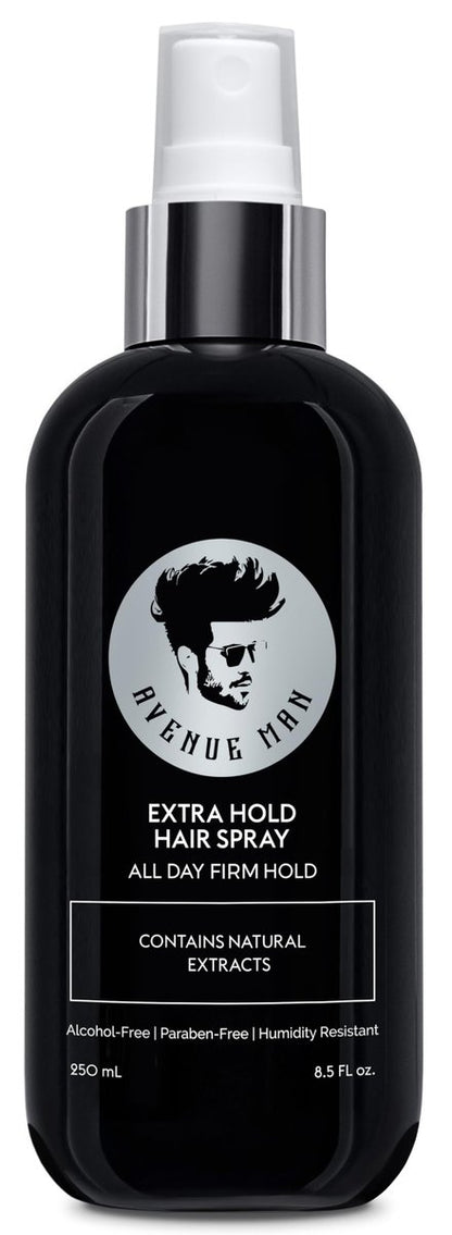 Avenue Man Premium Hair Spray for Men - Extra Hold, Frizz Control & Humidity Resistant - Non-Aerosol, Paraben-Free - 8.5 oz Avelisse