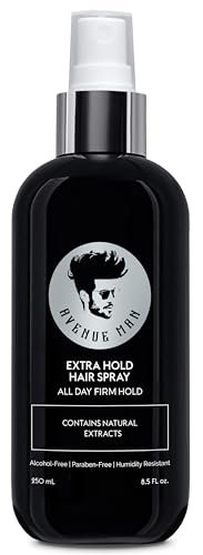 Avenue Man Premium Hair Spray for Men - Extra Hold, Frizz Control & Humidity Resistant - Non-Aerosol, Paraben-Free - 8.5 oz Avelisse