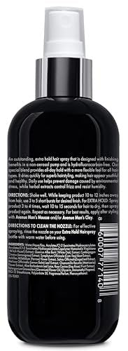 Avenue Man Premium Hair Spray for Men - Extra Hold, Frizz Control & Humidity Resistant - Non-Aerosol, Paraben-Free - 8.5 oz Avelisse