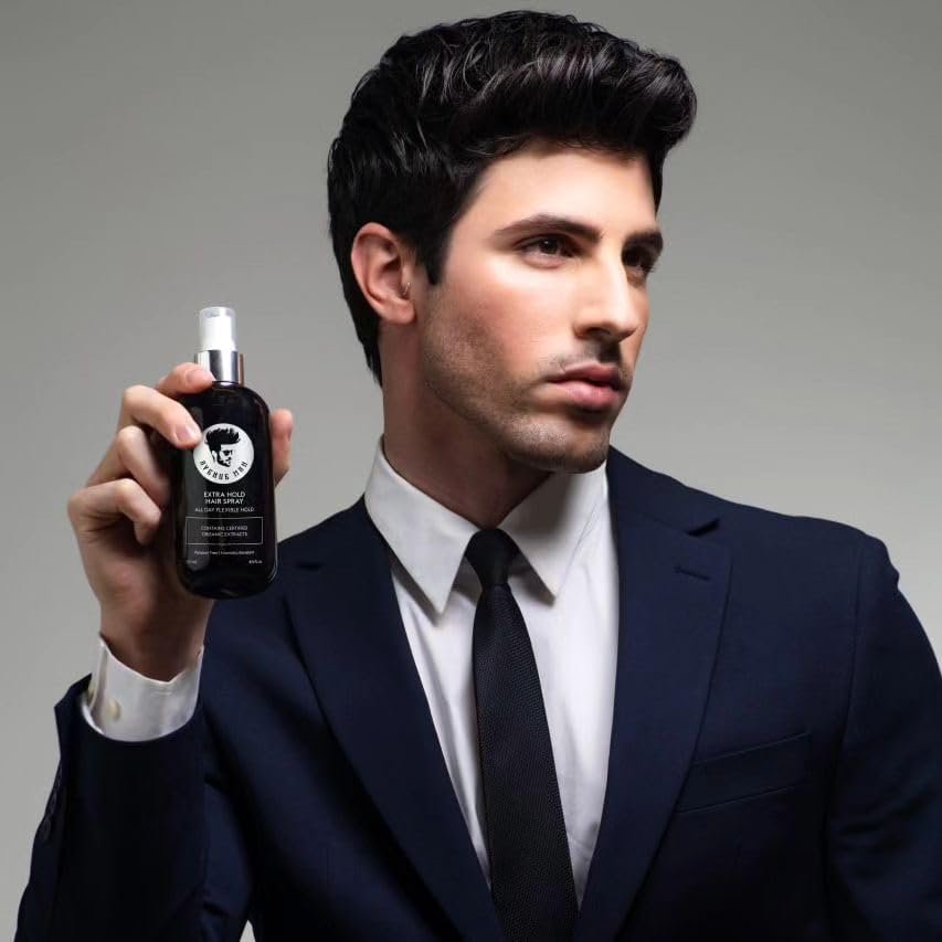 Avenue Man Premium Hair Spray for Men - Extra Hold, Frizz Control & Humidity Resistant - Non-Aerosol, Paraben-Free - 8.5 oz Avelisse