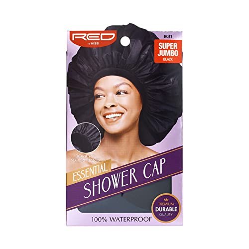Red by Kiss Essential Super Large Waterproof Shower Cap - Reusable, Elastic Band, Super Jumbo Size for Long Hair - görsel 8