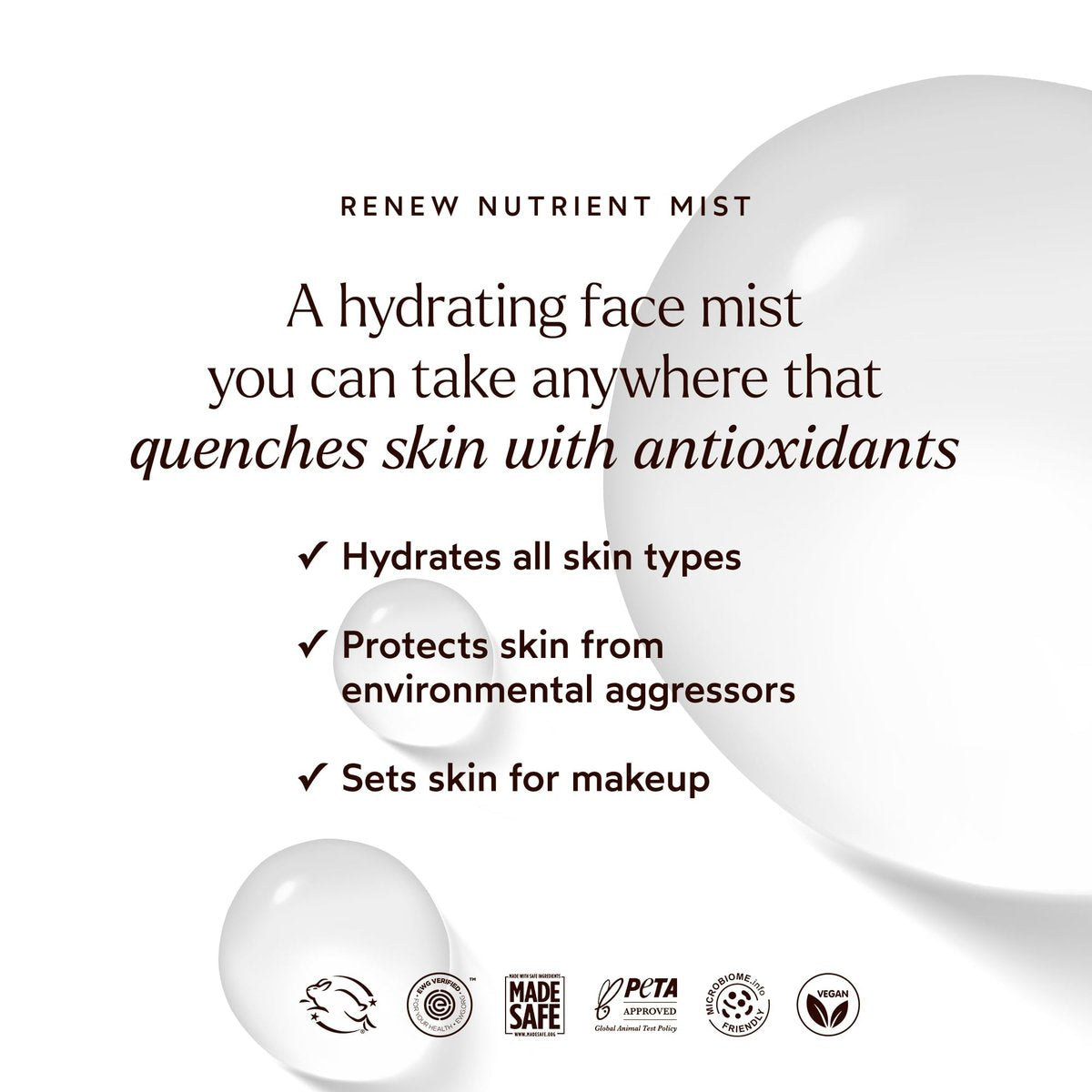 True Botanicals Renew Nutrient Mist | Deeply Hydrating & Refreshing Face Mist | Non-Toxic, Vegan, MADESAFE Certified | 1.7 oz Avelisse