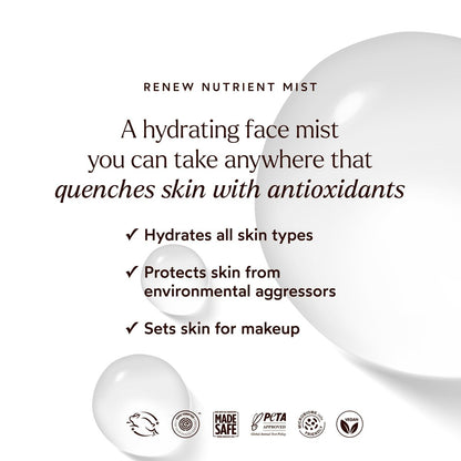 True Botanicals Renew Nutrient Mist | Deeply Hydrating & Refreshing Face Mist | Non-Toxic, Vegan, MADESAFE Certified | 1.7 oz Avelisse