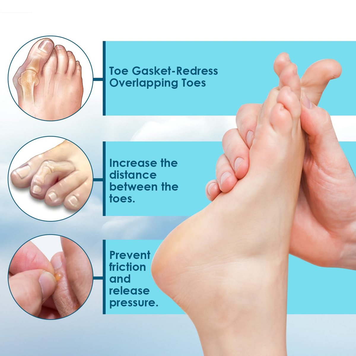 Kimihome 12 Pack Foam Toe Separators - Relieve Bunion Pain, Correct Overlapping Toes, Prevent Friction - görsel 7
