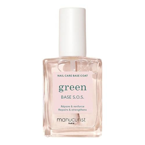 MANUCURIST S.O.S. Base Coat – Nail Fortifier with Vitamins C & B5 for Damaged Nails – Vegan, Plant-Based – 0.5 fl oz Avelisse