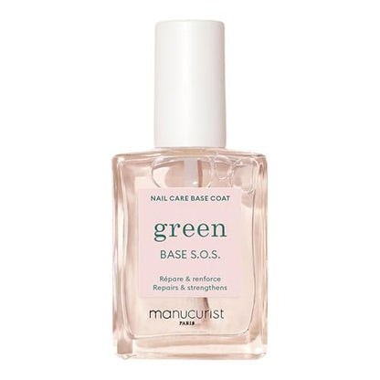 MANUCURIST S.O.S. Base Coat – Nail Fortifier with Vitamins C & B5 for Damaged Nails – Vegan, Plant-Based – 0.5 fl oz Avelisse