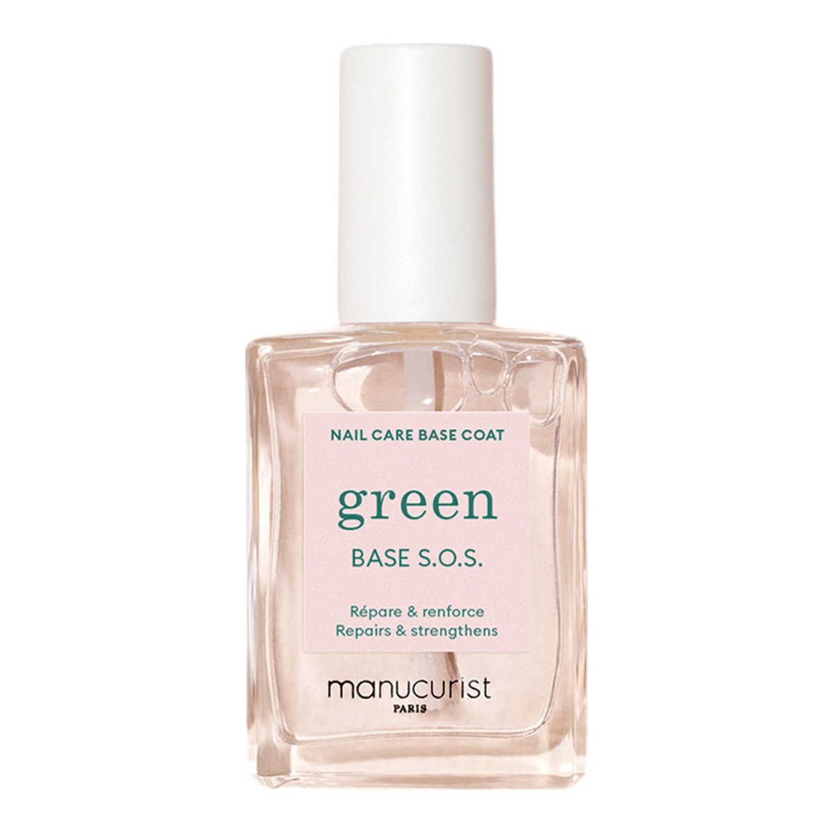MANUCURIST S.O.S. Base Coat – Nail Fortifier with Vitamins C & B5 for Damaged Nails – Vegan, Plant-Based – 0.5 fl oz Avelisse