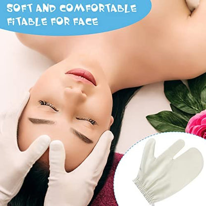 Leelosp 2 Pieces Raw Silk Garshana Gloves - Ayurvedic Dry Massage Mitts for Exfoliating & Bath Scrubbing Avelisse