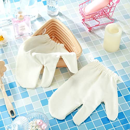 Leelosp 2 Pieces Raw Silk Garshana Gloves - Ayurvedic Dry Massage Mitts for Exfoliating & Bath Scrubbing Avelisse