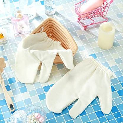 Leelosp 2 Pieces Raw Silk Garshana Gloves - Ayurvedic Dry Massage Mitts for Exfoliating & Bath Scrubbing Avelisse