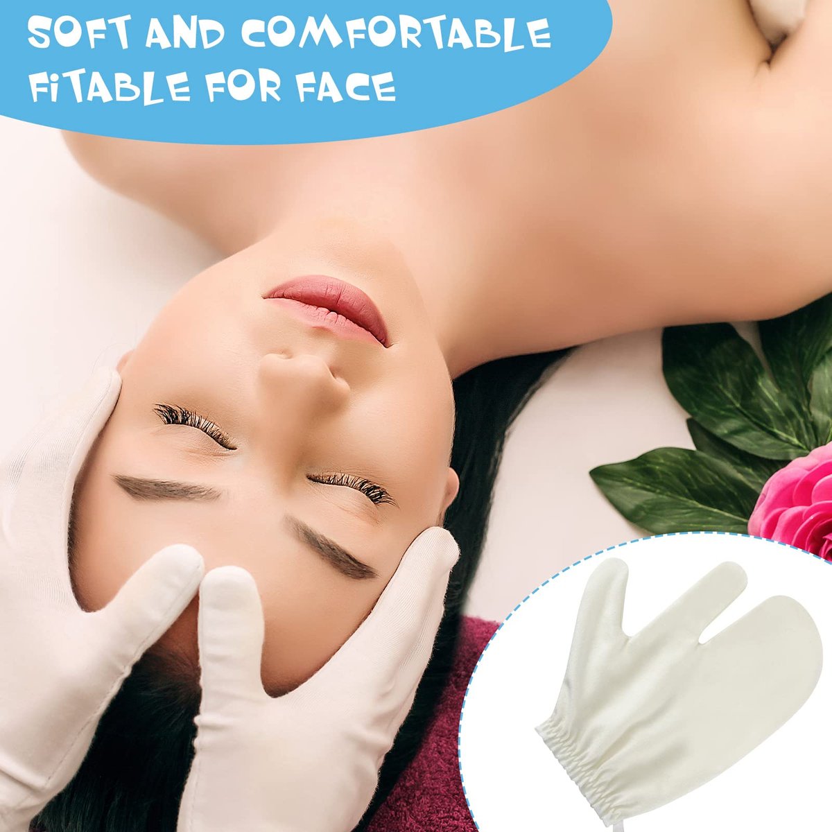 Leelosp 2 Pieces Raw Silk Garshana Gloves - Ayurvedic Dry Massage Mitts for Exfoliating & Bath Scrubbing Avelisse