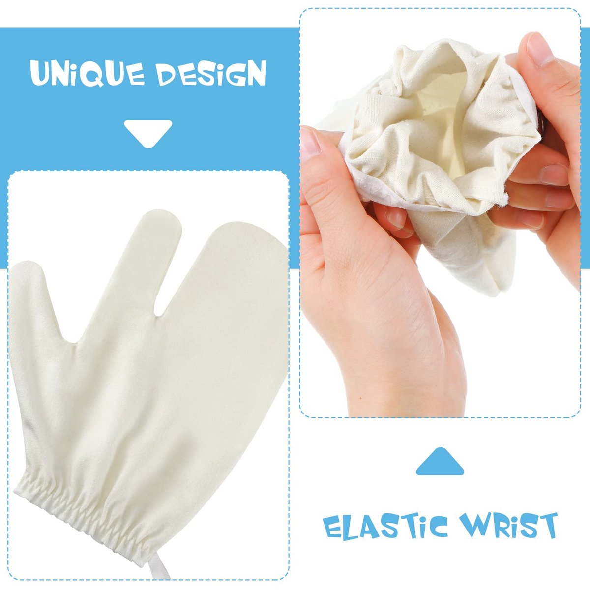 Leelosp 2 Pieces Raw Silk Garshana Gloves - Ayurvedic Dry Massage Mitts for Exfoliating & Bath Scrubbing Avelisse