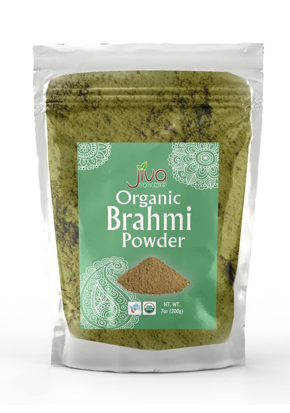 Jiva Organic Brahmi Powder 7 oz (200g) – Natural Hair Mask, Non-GMO Bacopa Monnieri
