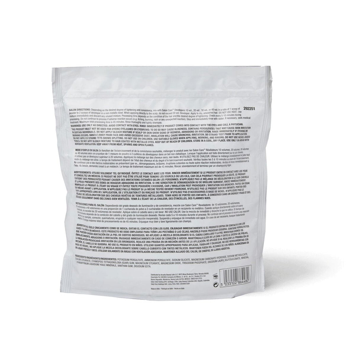Salon Care Quick White Powder Lightener - 1 lb (450g) for Professional Hair Bleaching Avelisse