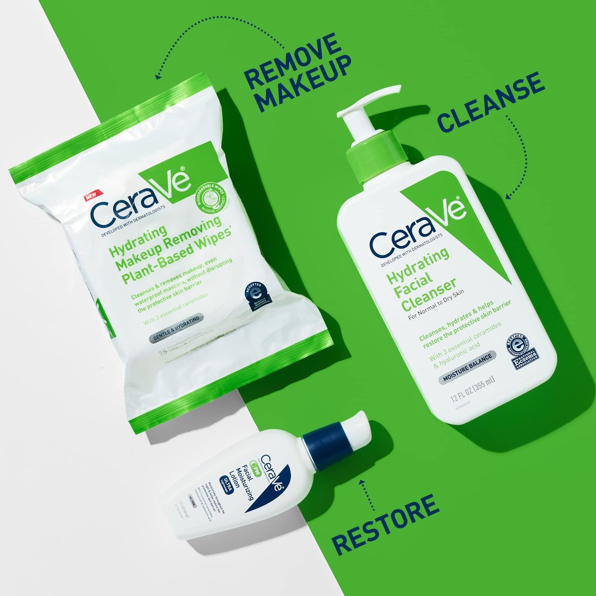 CeraVe Makeup Remover Wipes - Plant Based Face Wipes, Biodegradable in Compost, Waterless Face Wash, Fragrance-Free & Non-Comedogenic, 25 Count Avelisse