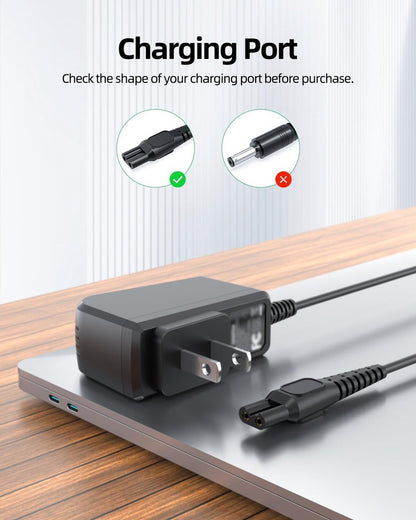 Superer 8V Charger Cord Compatible with Philips Norelco HQ850, QP2630, QP2530 OneBlade Electric Shaver Trimmer Power Supply Adapter