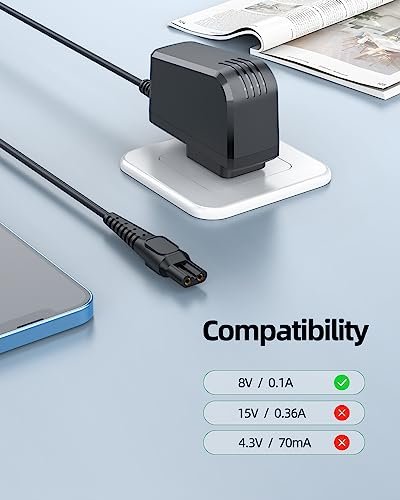 Superer 8V Charger Cord Compatible with Philips Norelco HQ850, QP2630, QP2530 OneBlade Electric Shaver Trimmer Power Supply Adapter - görsel 6