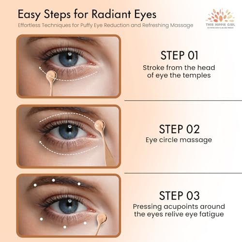 Rose Gold Eye Cream Applicator Tool - Under Eye Massager for Puffy Eyes, Dark Circles & Fine Lines | Cooling Metal Eye Wand | Premium Zinc Alloy Skincare Tool - görsel 8