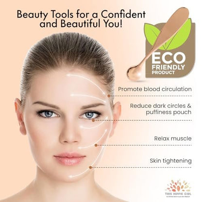 Rose Gold Eye Cream Applicator Tool - Under Eye Massager for Puffy Eyes, Dark Circles & Fine Lines | Cooling Metal Eye Wand | Premium Zinc Alloy Skincare Tool